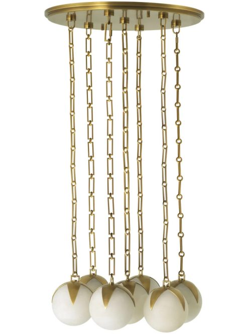 CDJ Chandelier Alesa L antik sárgaréz bevonatú alabástrom