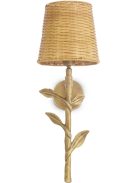 Farini fali lámpa, vintage sárgaréz kivitelben, rattan ernyővel
