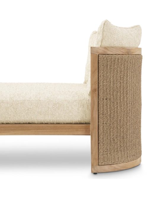 Marenzo kültéri heverő, natúr teakfa, műrattan, arden natúr párnákkal