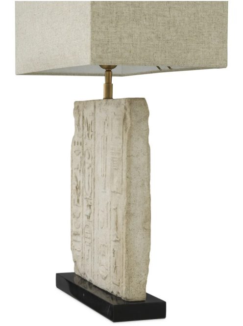 Hathor asztali lámpa, homokkő bevonattal, ernyővel